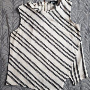 DKNY Sleeveless Striped Blouse Shirt